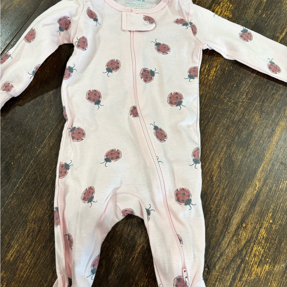 Charming Pink Ladybug Kids Footie